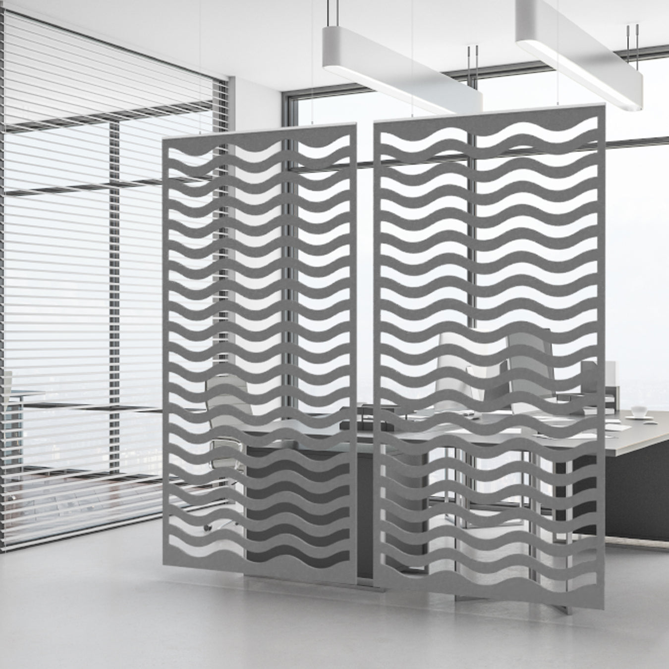 Open Office Space Hanging Felt Dividers